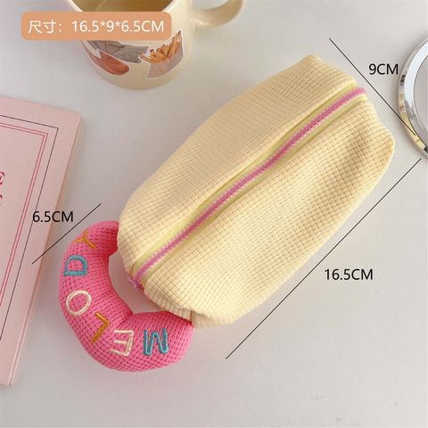 Cute Solid Color Plush Large Capacity Pencil Bag Girl Stationery