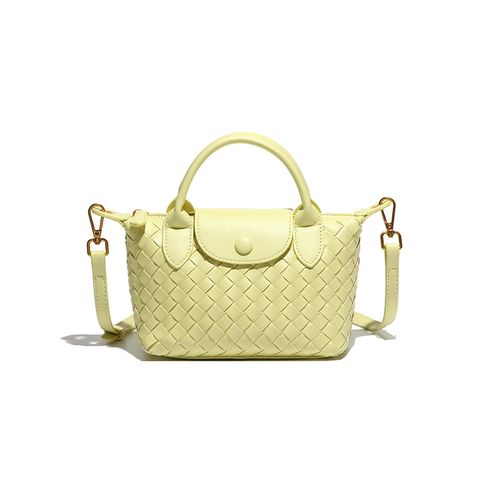 Women's Small Pu Leather Solid Color Vintage Style Dumpling Shape Zipper Shoulder Bag Handbag Crossbody Bag