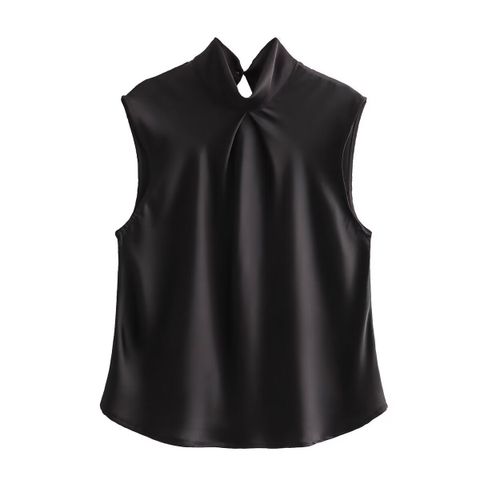 Women's Blouse Sleeveless Blouses Button Streetwear Solid Color