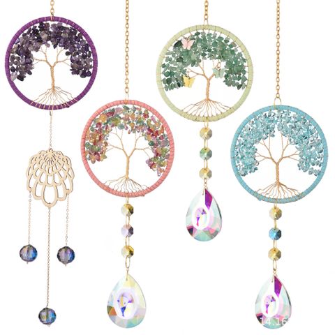Mother'S Day Pastoral Life Tree Austrian Crystal Metal Casual Daily Party Wind Chimes 1 Piece