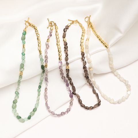 Elegant Irregular Stainless Steel Artificial Crystal Irregular Beaded Women's Necklace 1 Piece