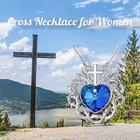 Elegant Simple Style Cross Heart Shape Alloy Plating Zircon Women's Pendant Necklace