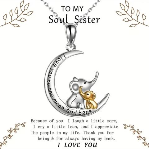 Elegant Simple Style Moon Elephant Alloy Plating Mother'S Day Unisex Pendant Necklace 1 Piece