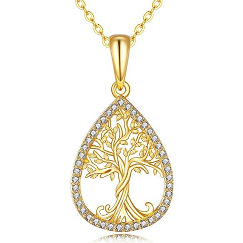 Elegant Simple Style Life Tree Alloy Artificial Crystal Women's Pendant Necklace 1 Piece