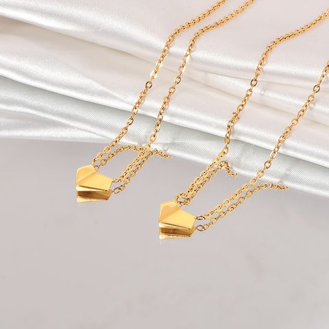 Titanium Steel Cute Sweet Heart Shape Necklace