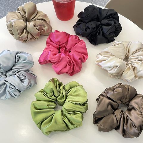 Women's Elegant Solid Color Cloth Pleated Hair Tie