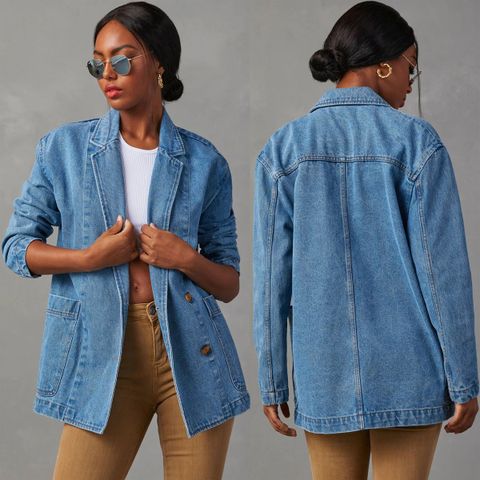 Women's Streetwear Solid Color Coat Denim Jacket
