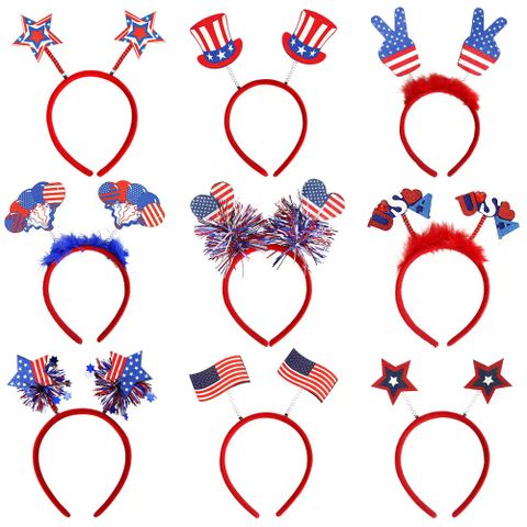 Women's IG Style Simple Style National Flag Star Plastic Hair Band Party Headpieces