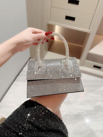 Silver Polyester Solid Color Evening Bags