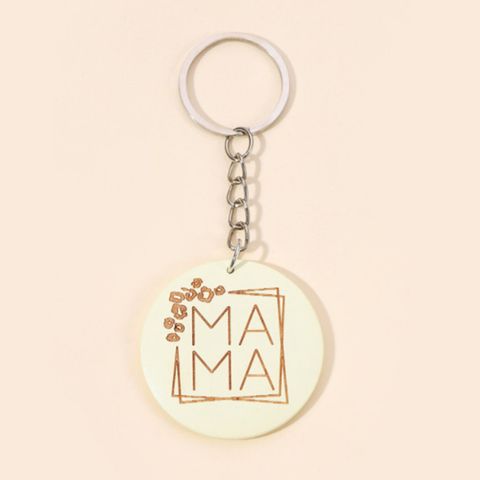 Mama Letter Solid Color Wood Mother's Day Women's Bag Pendant Keychain