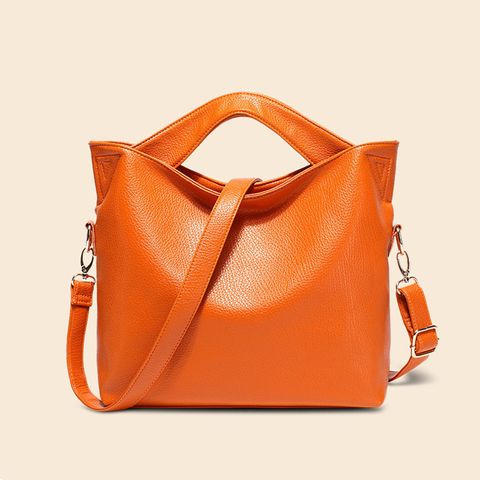 Women's Medium Pu Leather Leather Solid Color Classic Style Zipper Handbag