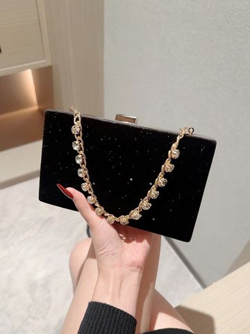 Women's Pu Leather Solid Color Classic Style Lock Clasp Evening Bag
