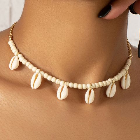 Bohemian Beach Shell Synthetic Resin Shell Beaded Women's Necklace