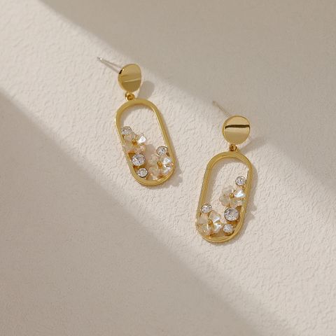 1 Pair Elegant Formal Sweet Flower Plating Inlay Copper Zircon 18K Gold Plated Drop Earrings