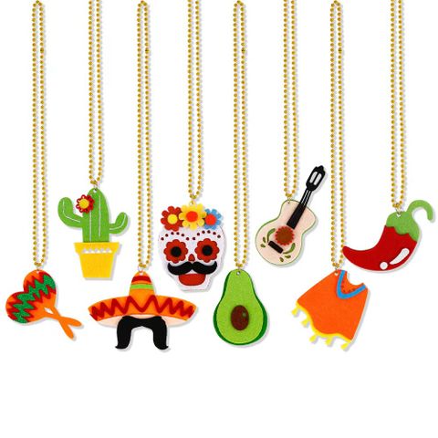 Casual Cute Simple Style Fruit Plastic Beaded Mexican Independence Day Unisex Pendant Necklace