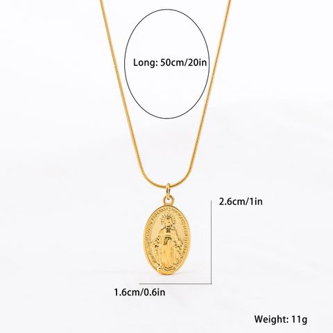 304 Stainless Steel 18K Gold Plated Casual Vacation Stamping Polishing Plating Human Pendant Necklace