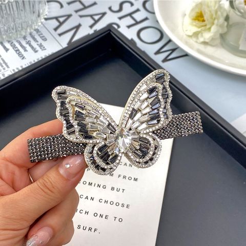 Women's Elegant Cute Butterfly Artificial Crystal Cloth Plating Inlay Artificial Crystal Rhinestones Hair Clip Hair Tie