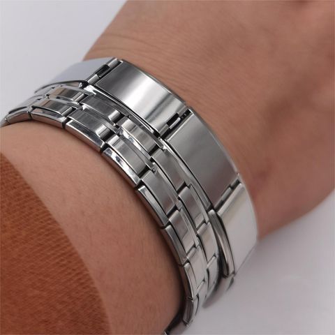 Stainless Steel Simple Style Geometric Polishing Bracelets
