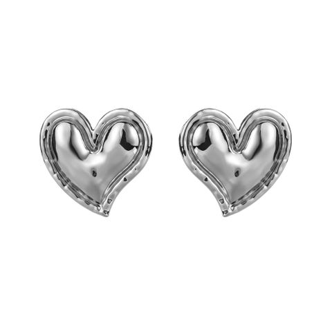 1 Pair Casual Cute Heart Shape Alloy Gold Plated Silver Plated Ear Studs