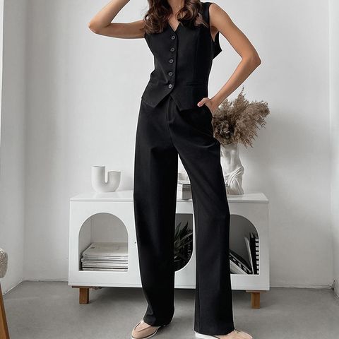 Holiday Women's Vacation Solid Color Spandex Polyester Pants Sets Pants Sets