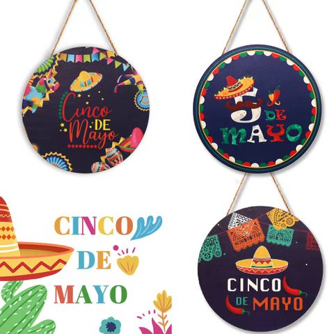 Mexican Independence Day Letter Magic Hat Wood Party Carnival Decorative Props