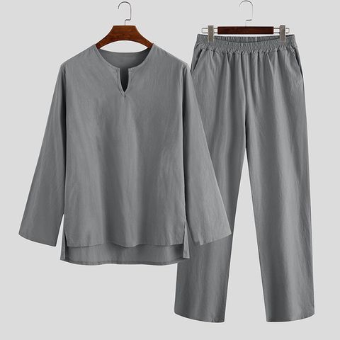 Men's Solid Color Pants Sets Men's Clothing