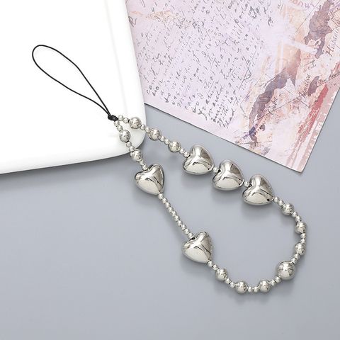 IG Style Sweet Heart Shape Bow Knot Beaded Beaded Chain Mobile Phone Chain