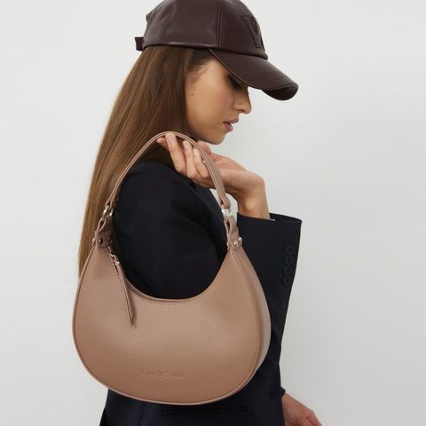 Women's Small Pu Leather Solid Color Classic Style Zipper Saddle Bag