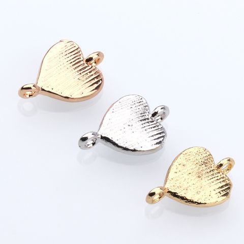 Source Factory Fashion Simple Peach Heart Bracelet Connector Handmade Diy Jewelry Accessories Electroplated Real Gold Creative Style