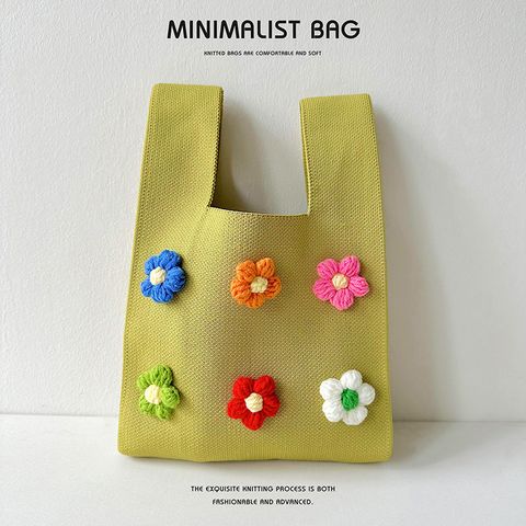 Women's Medium Polyester Flower Cute Open Handbag