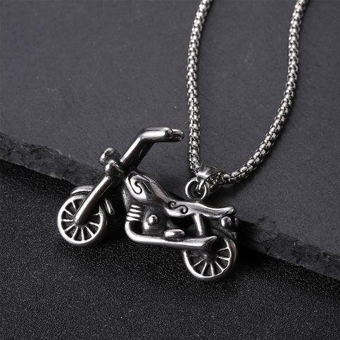 304 Stainless Steel Hip-Hop Punk Scissors COMD Hammer Turquoise Glass Stone Pendant Necklace
