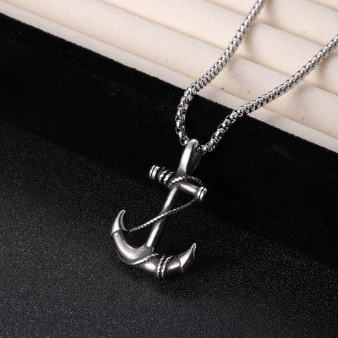 304 Stainless Steel Hip-Hop Punk Scissors COMD Hammer Turquoise Glass Stone Pendant Necklace