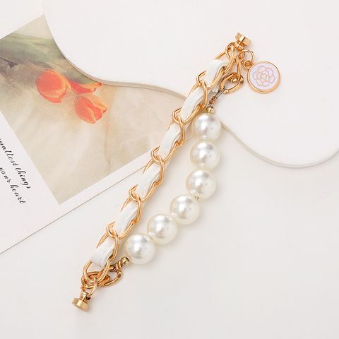 Elegant Flower Arylic Pearl Chain Mobile Phone Chain
