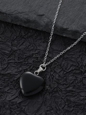 Stainless Steel Steel Simple Style Heart Shape Pendant Necklace