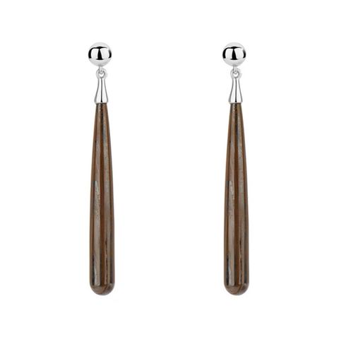 1 Pair Retro Water Droplets Natural Stone Shell Copper Drop Earrings