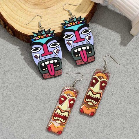 1 Pair Casual Cool Style Grimace Arylic Drop Earrings