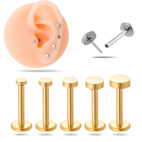 1 Piece Ear Cartilage Rings & Studs Simple Style Geometric Round Stainless Steel Plating Ear Cartilage Rings & Studs