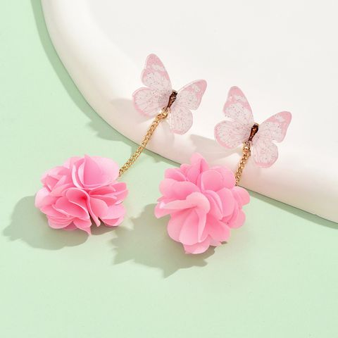 1 Pair Simple Style Classic Style Flower Flowers Arylic Drop Earrings