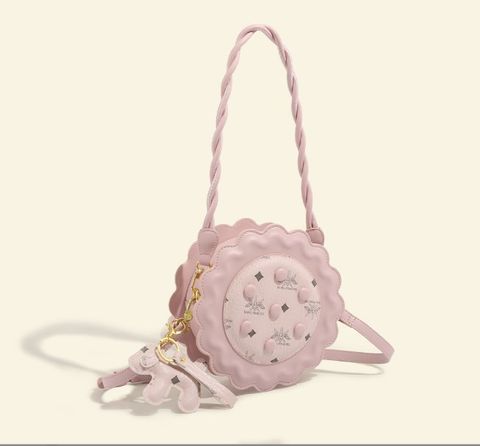 Women's Medium Pu Leather Flower Cute Zipper Circle Bag