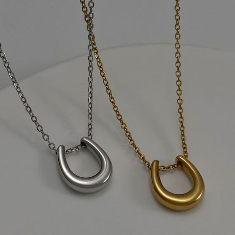 Titanium Steel Simple Style U Shape Plating Necklace