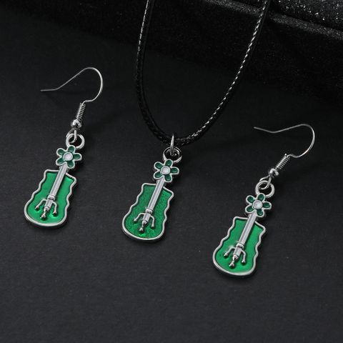 Simple Style Guitar Flower Alloy Enamel Women's Jewelry Set