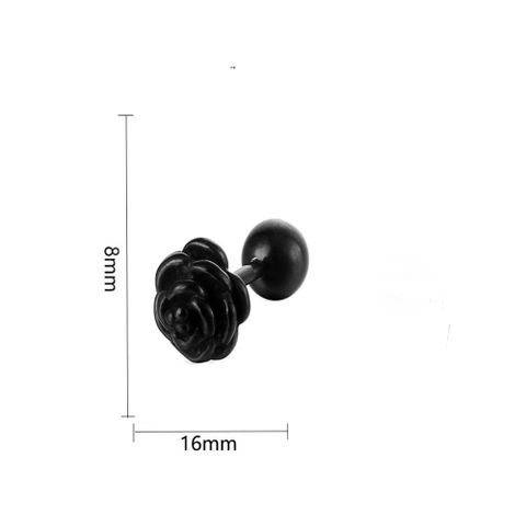 1 Piece Hip-Hop Rose Plating Stainless Steel Ear Studs