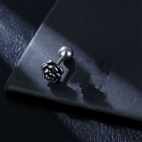 1 Piece Hip-Hop Rose Plating Stainless Steel Ear Studs