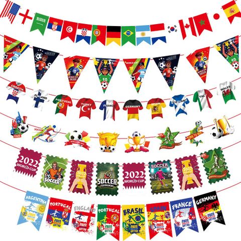 Football World Cup Letter American Flag Football Paper Party Carnival Hanging Ornaments Banner Decorative Props
