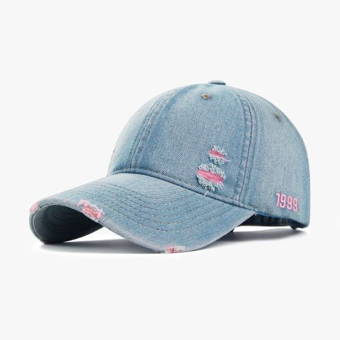 Unisex Casual Embroidery Cowboy Style Solid Color Embroidery Curved Eaves Baseball Cap