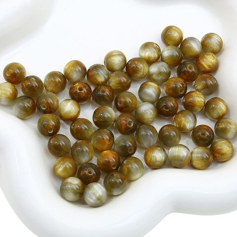Gilding/12mm Resin Imitation Cat's Eye Jade Round Beads Diy Handmade Beaded Bracelet Scattered Beads Material