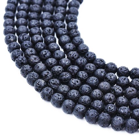 1 Set Diameter 4mm Diameter 6 Mm Diameter 8mm Volcanic Rock Solid Color Beads