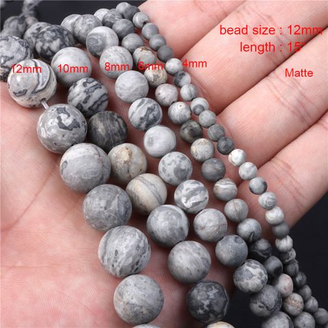 Natural Gray Map Stone Spacer Beads Beaded Diy Ornament Accessories Scattered Beads Semi-Finished Products Handmade Abacus Beads Manufacturer