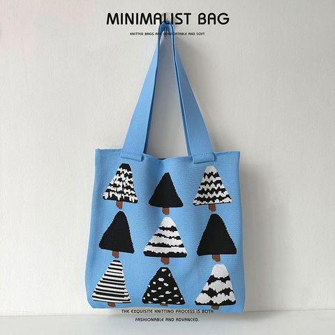 Women's Large Polyester Christmas Tree Cute Open Handbag