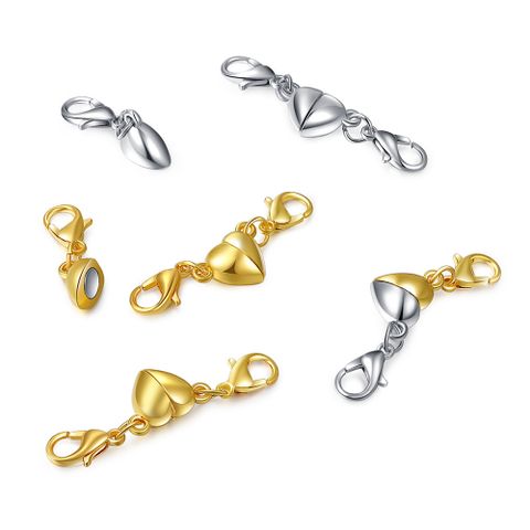 Diy Ornament Accessories Love Heart Magnetic Buckle Bracelet Necklace Connecting Buckle Alloy Color Retaining Jewelry Heart Magnetic Buckle